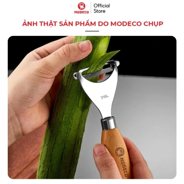 Nạo Rau Quả Modeco Thép Không Gỉ 316L - Đa Năng, Cán Gỗ Sồi, Lưỡi Dao Sắc Bén, Giá 97.000₫