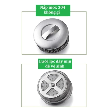 Nắp bình nước inox 304 2 đầu lọc với gioăng silicone chống tràn - Giá 12.000₫ 5