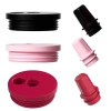 Nắp cốc silicone CORSAKI giữ nhiệt, màu đen đỏ hồng thời trang, thay thế nhanh 6