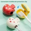 Nắp đầu bàn chải nấm hoạt hình - silicone thực phẩm, có lỗ thông gió, chống bụi, du lịch, dùng tại nhà