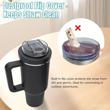 Nắp ống hút 40oz cho cốc Stanley - 2 trong 1 silicon, chống rò rỉ, nắp chống bụi, nâng cấp, giá 169.298₫