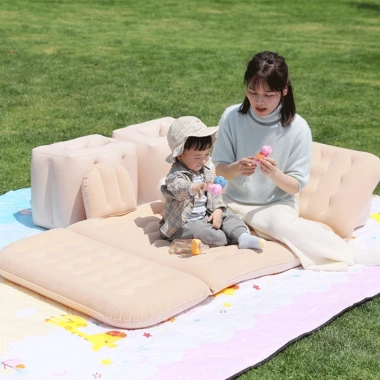 Nệm hơi cao cấp xe ô tô phủ nhung, thoải mái cho chuyến đi dài, tặng bơm điện và gối, giá 550.000 đồng