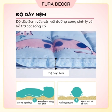 Nệm ngủ văn phòng gấp gọn FURA DECOR êm ái thoáng khí dễ vệ sinh giá 67.900₫ 7