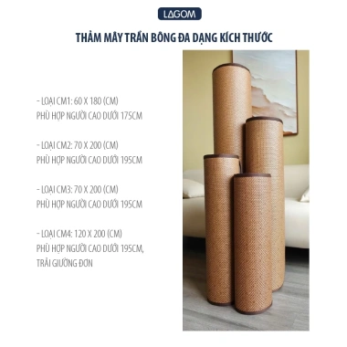 Nệm ngủ văn phòng sợi mây trần bông êm, gấp gọn cho giấc trưa - Lagom chỉ 195k 2
