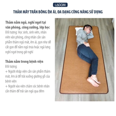 Nệm ngủ văn phòng sợi mây trần bông êm, gấp gọn cho giấc trưa - Lagom chỉ 195k 3