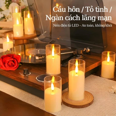 Nến điện tử 5.5cm vỏ nhựa PIN siêu khỏe - Đèn cầy sinh nhật trang trí giá 21.900₫ 9