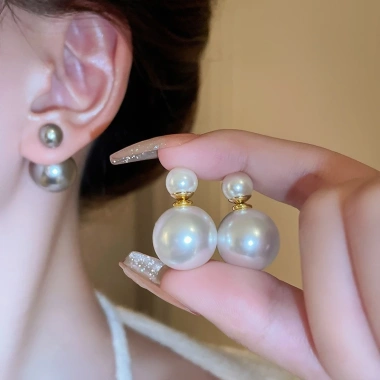 Ngôi Sao Kim Bạc - Bông Tai Ngọc Trai Nhẹ Sang Trọng, Cao Cấp, Nhỏ, Bán Buôn Nữ 28K 4