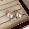 Ngôi Sao Kim Bạc - Bông Tai Ngọc Trai Nhẹ Sang Trọng, Cao Cấp, Nhỏ, Bán Buôn Nữ 28K 8