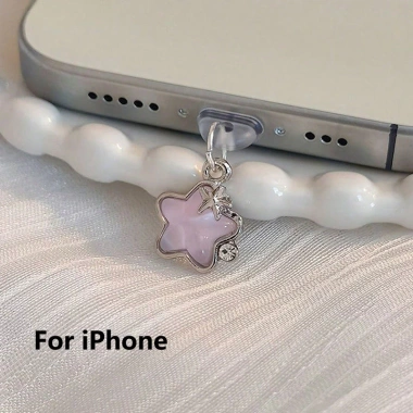 Ngôi sao kim cương dễ thương cắm điện thoại, treo mặt dây chuyền iPhone Type‑C, giảm giá 37.180₫