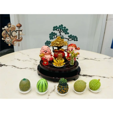 Ngũ quả mini mô hình trái cây trang trí bàn thờ, bàn làm việc - Giá 15.000₫