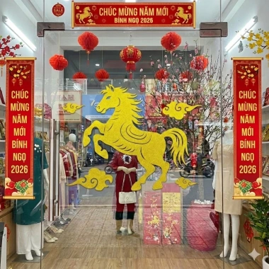 Ngựa vàng đám mây xốp nhũ kim tuyến 50x36cm dán kính - Trang trí Tết Bính Ngọ 2.026 giá 45.000₫ 5