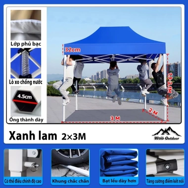 Nhà bạt di động 3x3-3x6m, mái che chợ đêm, lều trại, 1.125.000
