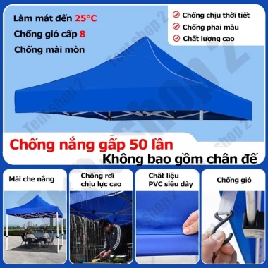 Nhà Bạt Gấp Gọn 3×3‑3×6m – Mái che chợ đêm, che nắng mưa, lều trại – Giá chỉ 230.400₫