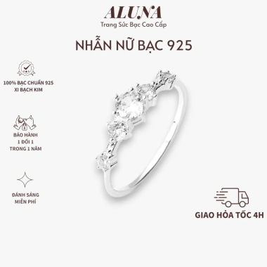 Nhẫn bạc nữ 925 Valentine đính đá đẹp phong cách công chúa Disney - Quà tặng 109k