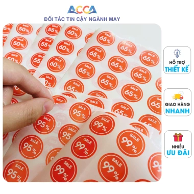 Nhãn dán Tem SALE giảm giá 5-99% - Giá chỉ 4.500đ, dán nhanh, bền màu 4
