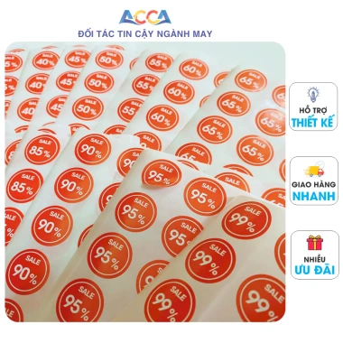 Nhãn dán Tem SALE giảm giá 5-99% - Giá chỉ 4.500đ, dán nhanh, bền màu 8