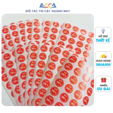 Nhãn dán Tem SALE giảm giá 5-99% - Giá chỉ 4.500đ, dán nhanh, bền màu 9