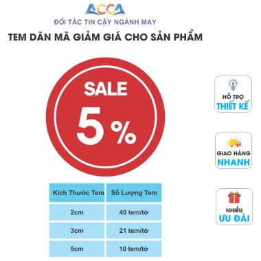 Nhãn dán Tem SALE giảm giá 5-99% - Giá chỉ 4.500đ, dán nhanh, bền màu 10
