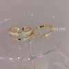 Nhẫn DREJEW hai lớp zircon sang trọng, nhẹ nhàng, phù hợp ngón tay trỏ phụ kiện nữ 2