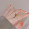 Nhẫn DREJEW hai lớp zircon sang trọng, nhẹ nhàng, phù hợp ngón tay trỏ phụ kiện nữ 5