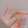 Nhẫn DREJEW hai lớp zircon sang trọng, nhẹ nhàng, phù hợp ngón tay trỏ phụ kiện nữ 7