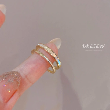 Nhẫn DREJEW hai lớp zircon sang trọng, nhẹ nhàng, phù hợp ngón tay trỏ phụ kiện nữ