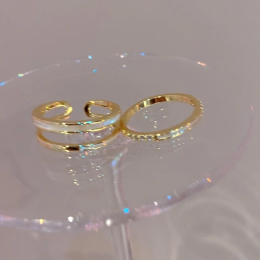 Nhẫn DREJEW hai lớp zircon sang trọng, nhẹ nhàng, phù hợp ngón tay trỏ phụ kiện nữ