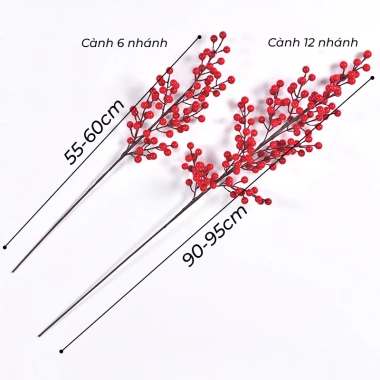 Nhánh Hoa Giả Cao Cấp 12 Nhánh 1m Trang Trí Tết 2.026 - Nhà Cửa Văn Phòng - Giá 18.000đ