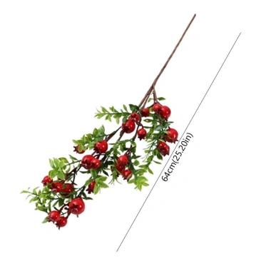 Nhánh Lựu Nhân Tạo FUNG 24 trái Cây cảnh nhựa handmade, trang trí sân vườn