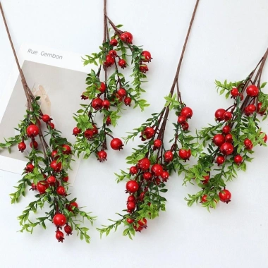 Nhánh Lựu Nhân Tạo FUNG 24 trái Cây cảnh nhựa handmade, trang trí sân vườn 5 Nhánh Lựu Nhân Tạo FUNG 24 trái Cây cảnh nhựa handmade, trang trí sân vườn 5