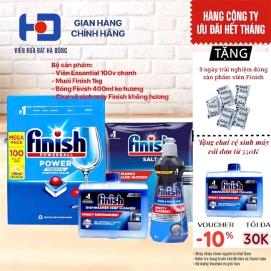 NHẬP MÃ GIẢM 30K Viên rửa chén Finish Essential hương chanh 100 viên Hàng chính hãng 2