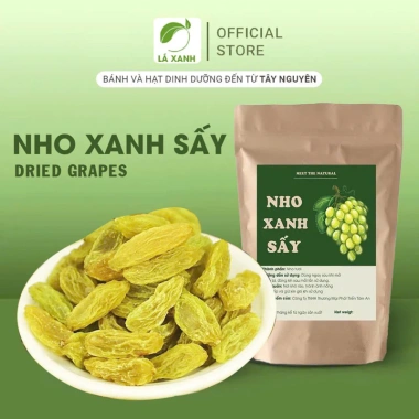 Nho khô xanh sấy không đường Nhà Lá, dẻo chua ngọt tự nhiên, giá 15.000
