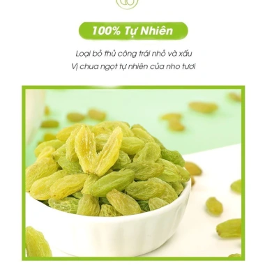 Nho khô xanh sấy không đường Nhà Lá, dẻo chua ngọt tự nhiên, giá 15.000 3