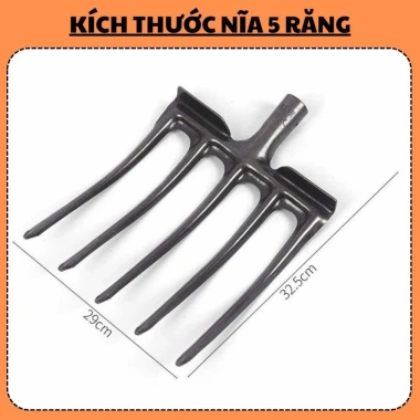 Nĩa đào đất bứng cây thép nguyên khối 4-5 răng - Giá ưu đãi 130.000đ 5