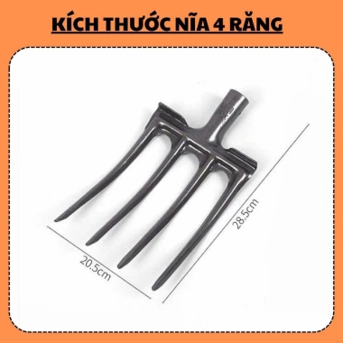 Nĩa đào đất bứng cây thép nguyên khối 4-5 răng - Giá ưu đãi 130.000đ 6