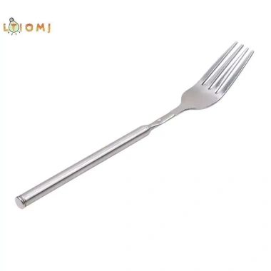 Nĩa mở rộng kính thiên văn thép không gỉ bạc – Đồ ăn BBQ, món tráng miệng, bữa tối – Bộ đồ ăn nhà bếp 6