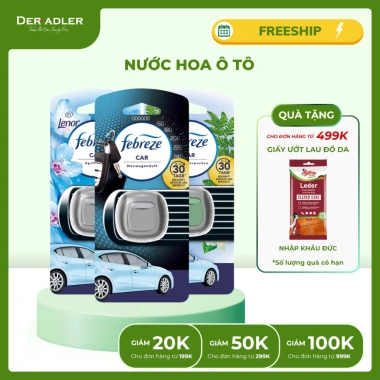 Nội địa Đức Nước hoa ô tô Febreze 2ml - Khử mùi, hương thơm dịu nhẹ, chống say xe - Giá chỉ 119.999₫