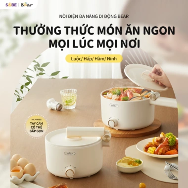 Nồi Điện Đa Năng Bear 1.6L Gấp Gọn, Du Lịch Nấu Ăn Dễ Dàng, Bảo Hành 18 Tháng, Giá 500k 2 Nồi Điện Đa Năng Bear 1.6L Gấp Gọn, Du Lịch Nấu Ăn Dễ Dàng, Bảo Hành 18 Tháng, Giá 500k 2