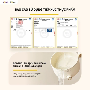 Nồi Điện Đa Năng Bear 1.6L Gấp Gọn, Du Lịch Nấu Ăn Dễ Dàng, Bảo Hành 18 Tháng, Giá 500k