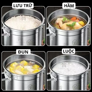 Nồi inox 170L 60x60 cm đáy dày hầm xương, nấu nước, bánh chưng – giảm còn 1,450,000₫ 6