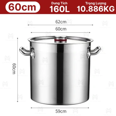 Nồi inox 170L 60x60 cm đáy dày hầm xương, nấu nước, bánh chưng – giảm còn 1,450,000₫ 10