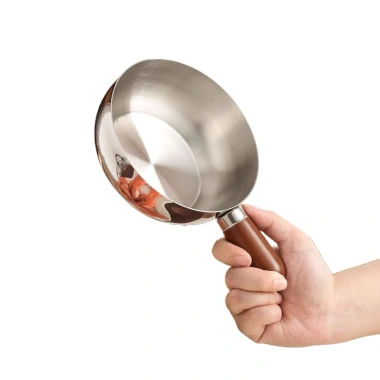 Nồi mini inox 14cm nấu mì cán gỗ, đen dễ vệ sinh, dùng cho bếp gas và bếp từ – Giá chỉ 29.000₫