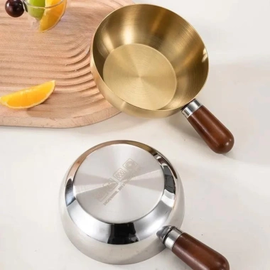 Nồi mini inox cán gỗ chống bỏng – Nấu mì, đun sữa, làm sốt, dùng bếp gas & từ, không nắp – 28.320₫