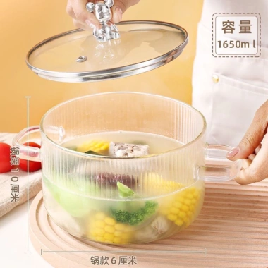 Nồi Thủy Tinh Borosilicate Chịu Nhiệt Nấu Cháo Canh Lẩu Mini Dùng Lửa Trực Tiếp và Bếp Điện Gốm Giá 82.000₫ 5