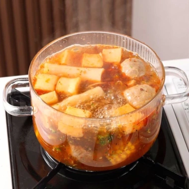 Nồi Thủy Tinh Borosilicate Chịu Nhiệt Nấu Cháo Canh Lẩu Mini Dùng Lửa Trực Tiếp và Bếp Điện Gốm Giá 82.000₫ 7