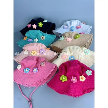 Nón bucket Mẹ và Bé LOULIHAT - Tai bèo, viền rách hoa len, thoáng mát, giá 62.998 4 Nón bucket Mẹ và Bé LOULIHAT - Tai bèo, viền rách hoa len, thoáng mát, giá 62.998 4