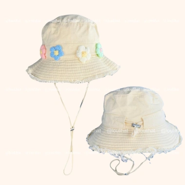 Nón bucket Mẹ và Bé LOULIHAT - Tai bèo, viền rách hoa len, thoáng mát, giá 62.998 10 Nón bucket Mẹ và Bé LOULIHAT - Tai bèo, viền rách hoa len, thoáng mát, giá 62.998 10