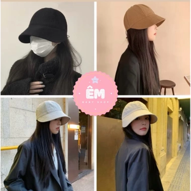 Nón bucket nữ vành rộng chống nắng, hở chóp, có nút đeo khẩu trang - Giá chỉ 59.000₫