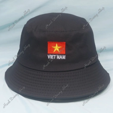 Nón bucket thêu chữ Việt Nam, vành rộng 6cm, mũ tai bèo nhung, nam nữ 34.800₫