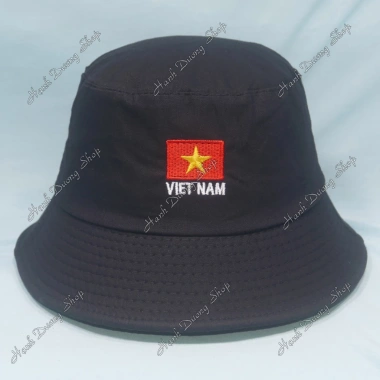 Nón bucket thêu chữ Việt Nam, vành rộng 6cm, mũ tai bèo nhung, nam nữ 34.800₫